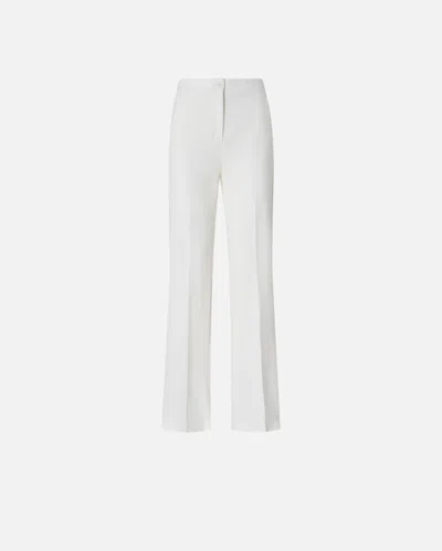 Pinko High-waisted Flared Dress Trousers In Snow White