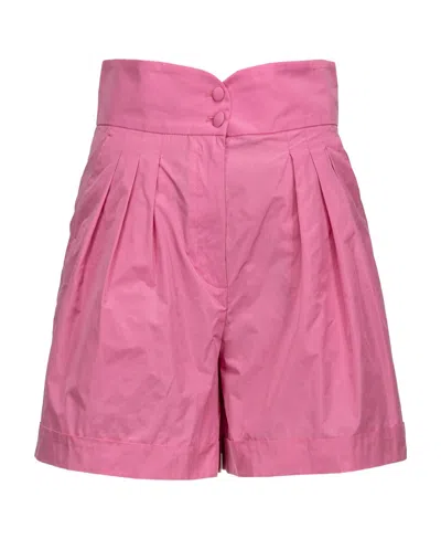 Pinko High-waisted Pleated Shorts In Pink