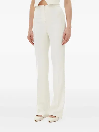 Pinko High-waisted Straight-leg Trousers In White