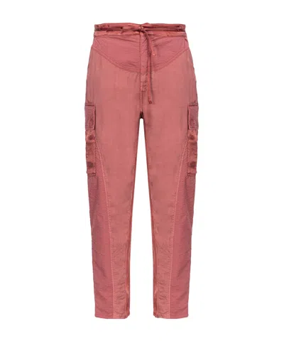 Pinko High-waisted Tapered Cargo Trousers In Pink