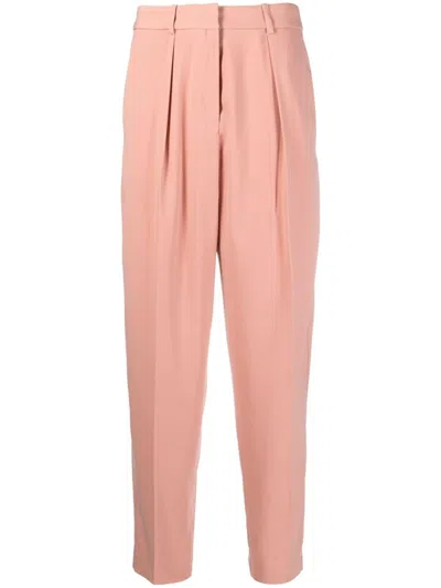 Pinko High-waisted Tapered Trousers In Rosa