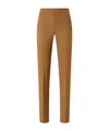 Pinko High-waisted Textured Wool Trousers In Brown