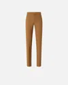 Pinko High-waisted Textured Wool Trousers In Brown