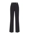 Pinko High-waisted Flared Crepe Trousers In Black