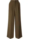 Pinko Linen Palazzo Trousers With Pockets In Braun