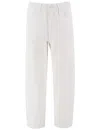 Pinko High-waisted Wide Leg Jeans With Classic Five-pocket Styling In White