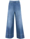 Pinko High-waisted Wide-leg Jeans With Vintage Wash In Blue
