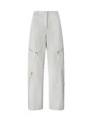 Pinko High-waisted Wide-leg Pants With Zippered Pockets In Gray