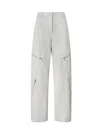 Pinko High-waisted Wide-leg Pants With Zippered Pockets In Gray