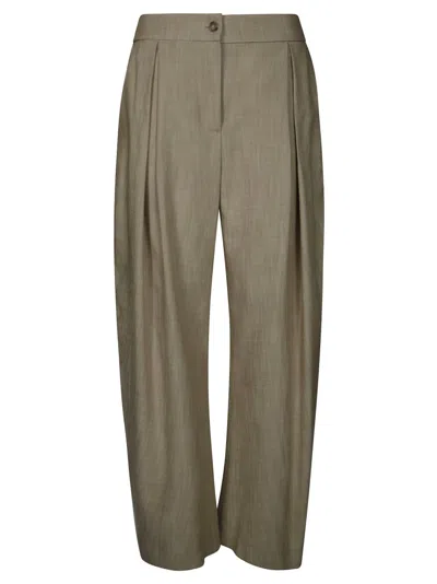 PINKO HIGH-WAISTED WIDE-LEG TROUSERS WITH FRONT PLEATS