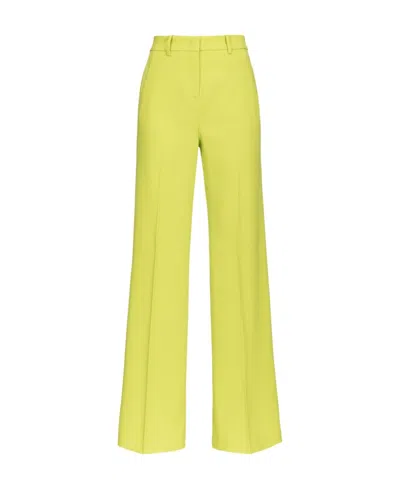 Pinko High-waisted Wide-leg Trousers In Yellow