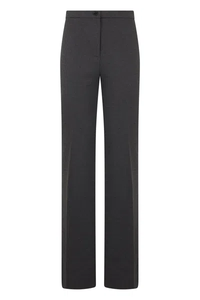 Pinko High-waist Straight-cut Crease Trousers In Gray