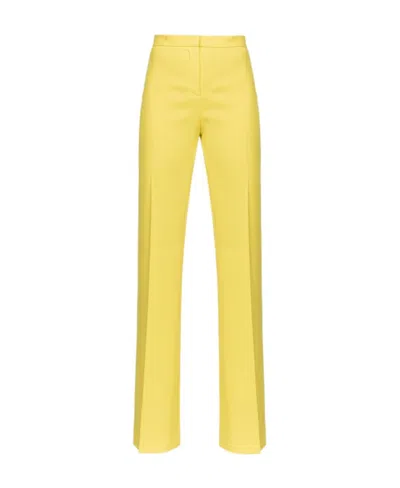 Pinko High-waist Straight-leg Trousers In Yellow