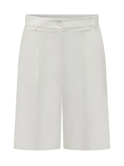 Pinko High-waisted Bermuda Shorts In White