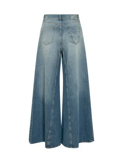 Pinko High-waisted Denim Leggings In Lavaggio Medio Chiaro