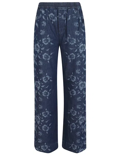Pinko High-waisted Denim Trousers In Blue