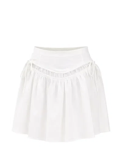 Pinko High-waisted Flared Mini Skirt In White