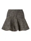 Pinko Gonna Hot Dogs Mini In Flanella Tweed In Black