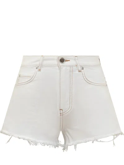 Pinko Honey Bull Shorts In Bianco-biancaneve