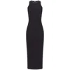 Pinko Beaded-trim Sleeveless Midi Dress In Black