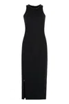 Pinko Beaded-trim Sleeveless Midi Dress In Black
