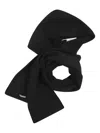 Pinko Brushed Wool Scarf Ribbed Texture In Black