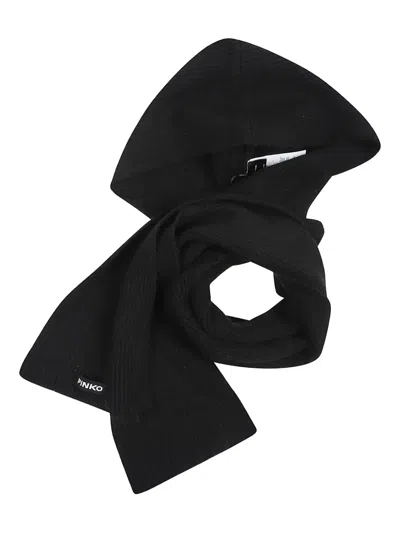 PINKO HOOD-DETAIL SCARF