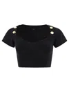 Pinko Black Stretch Knit Hooded Top For Women