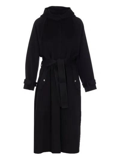 PINKO HOODED BELTED COAT