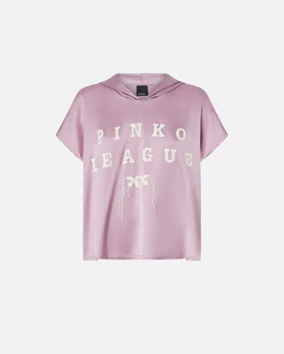 PINKO BLOUSE À CAPUCHE AVEC IMPRIMÉ PINKO LEAGUE