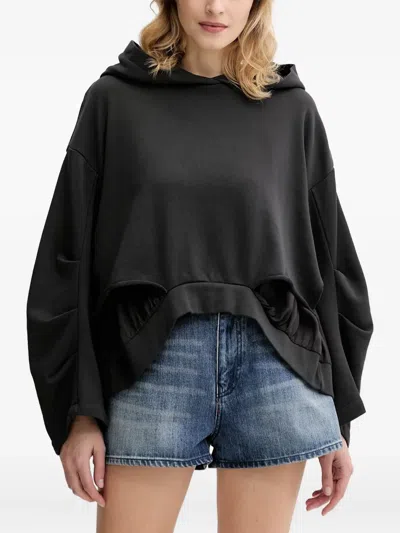 Pinko Hooded Cut-out Top In Black