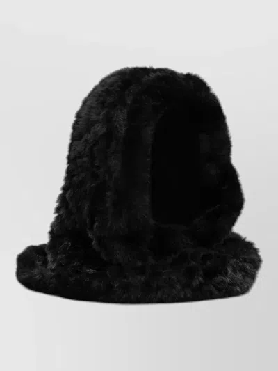 Pinko Hooded Faux Fur Cozy Scarves Design