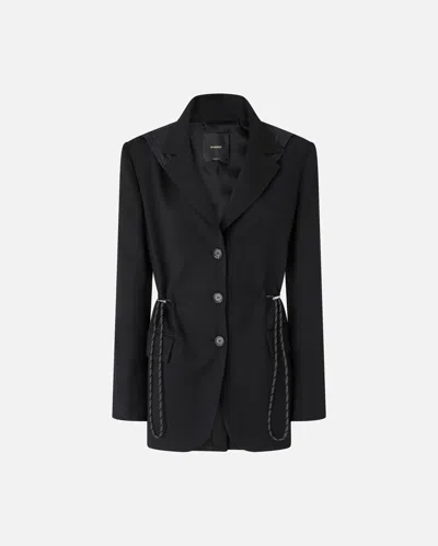 Pinko Hooded Jacket With Drawstring In Black