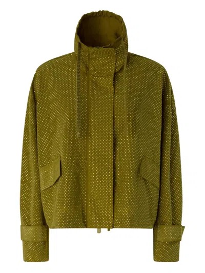 Pinko Hooded Pocket Jacket In Green