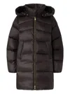 Pinko Padded Down Jacket With Hood In Brown