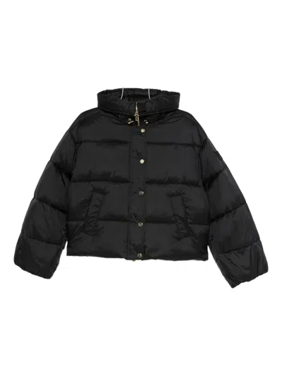 Pinko Hooded Puffer Jacket In Black