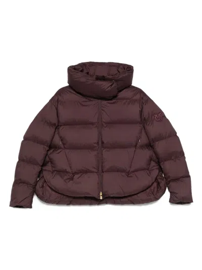 Pinko Hooded Puffer Jacket In Red