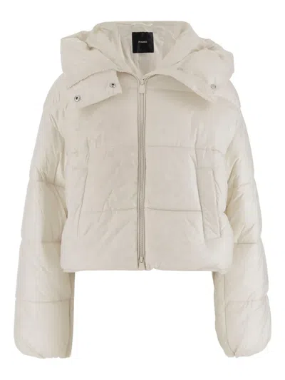 Pinko Hooded Puffer Jacket In White