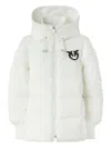 Pinko Puffy White Jacket With Zip-up Front And Cozy Hood In White