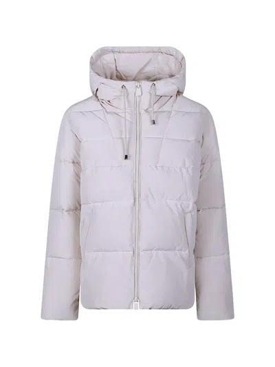 Pinko Hooded Quilted Jacket In White