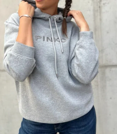 Pinko Hooded Sweater In Gray