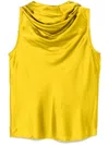 Pinko Yellow Silk Travelli Top In Green