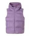 Pinko Hooded Puffer Gilet In Purple