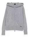 Pinko Hooded Zip-up Cardigan In Gold
