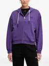 Pinko Hooded Zipped Hoodie In Purple
