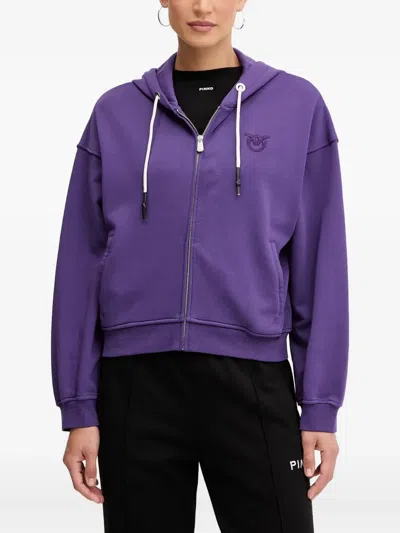 Pinko Hooded Zipped Hoodie In Purple