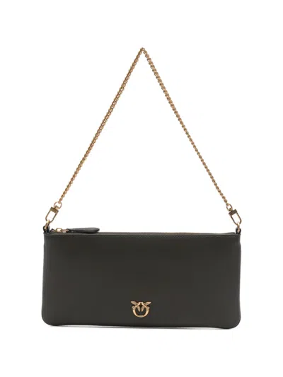 Pinko Horizontal Flat Chain Clutch Bag In Brown