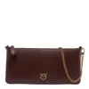 Pinko Horizontal Flat Chain Wallet In Brown