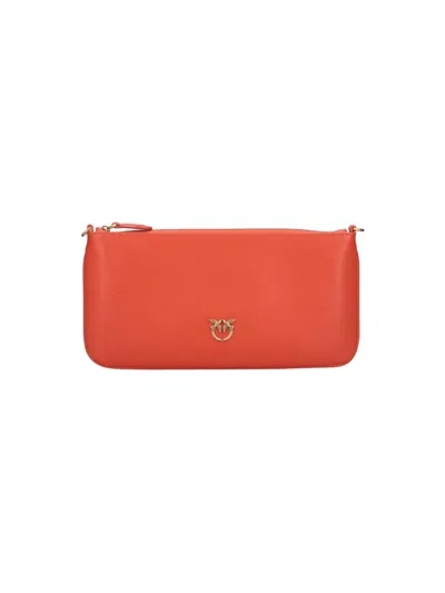Pinko Horizontal Flat Crossbody Bag In Orange