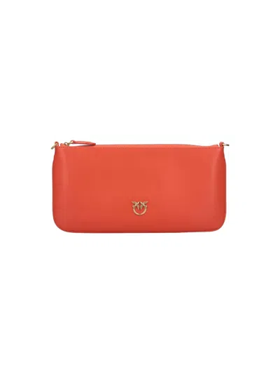 Pinko "horizontal Flat" Crossbody Bag In Orange
